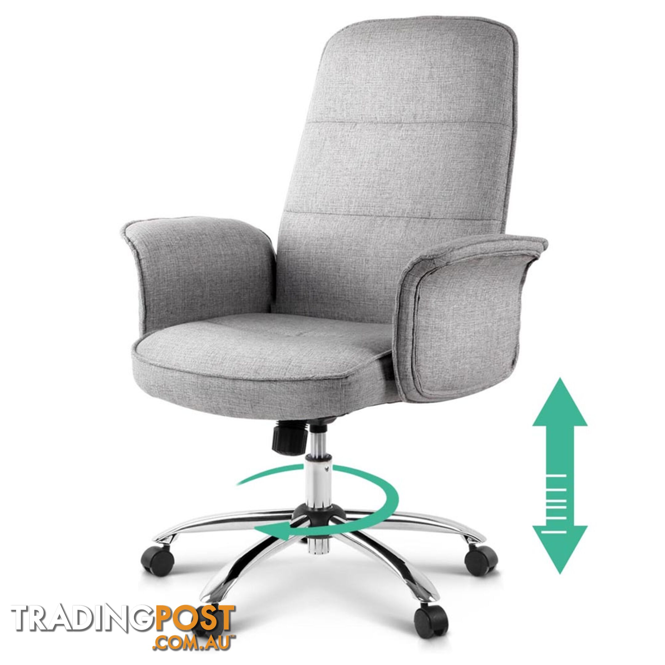 Modern Office Desk Executive Fabric Chair - Grey