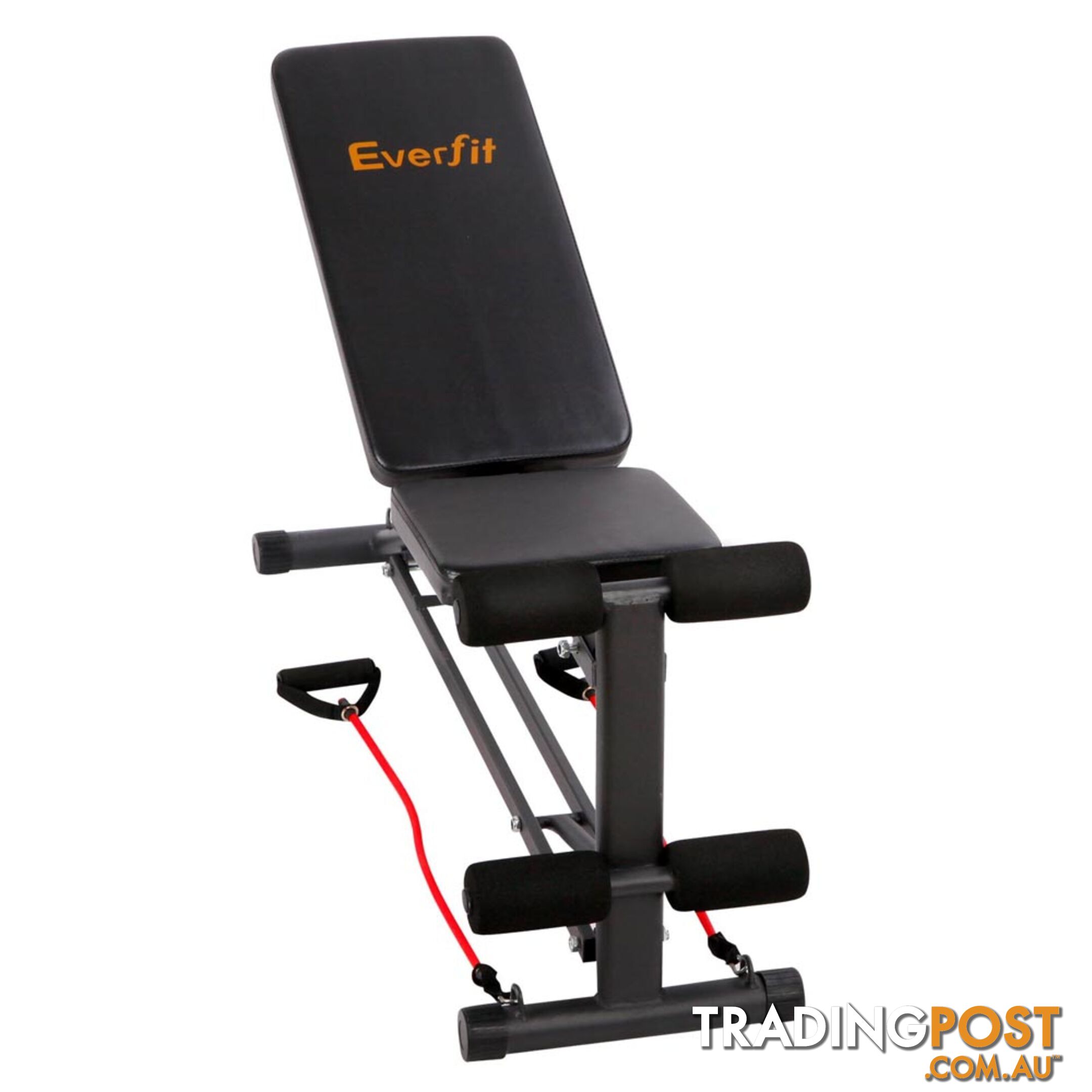 FID Flat Adjustable Bench 150Kg w/ Resistance Bands