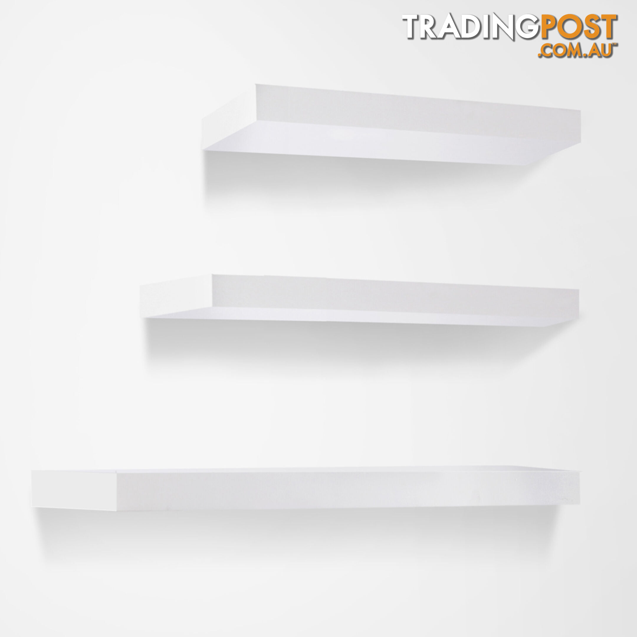 3 pcs Wall Floating Shelf Set Bookshelf Display White