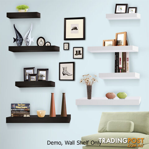 3 pcs Wall Floating Shelf Set Bookshelf Display White