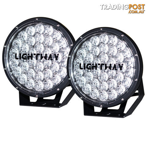 Pair 9inch 370w Cree LED Driving Light Black Spotlight Offroad HID 4x4 ATV