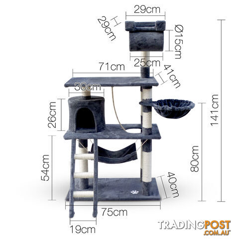 Cat Scratching Post Tree House Condo 141cm grey - photo 2 of 8