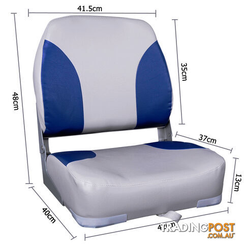 Set of 2 Swivel Folding Marine Boat Seats Grey Blue - photo 2 of 9