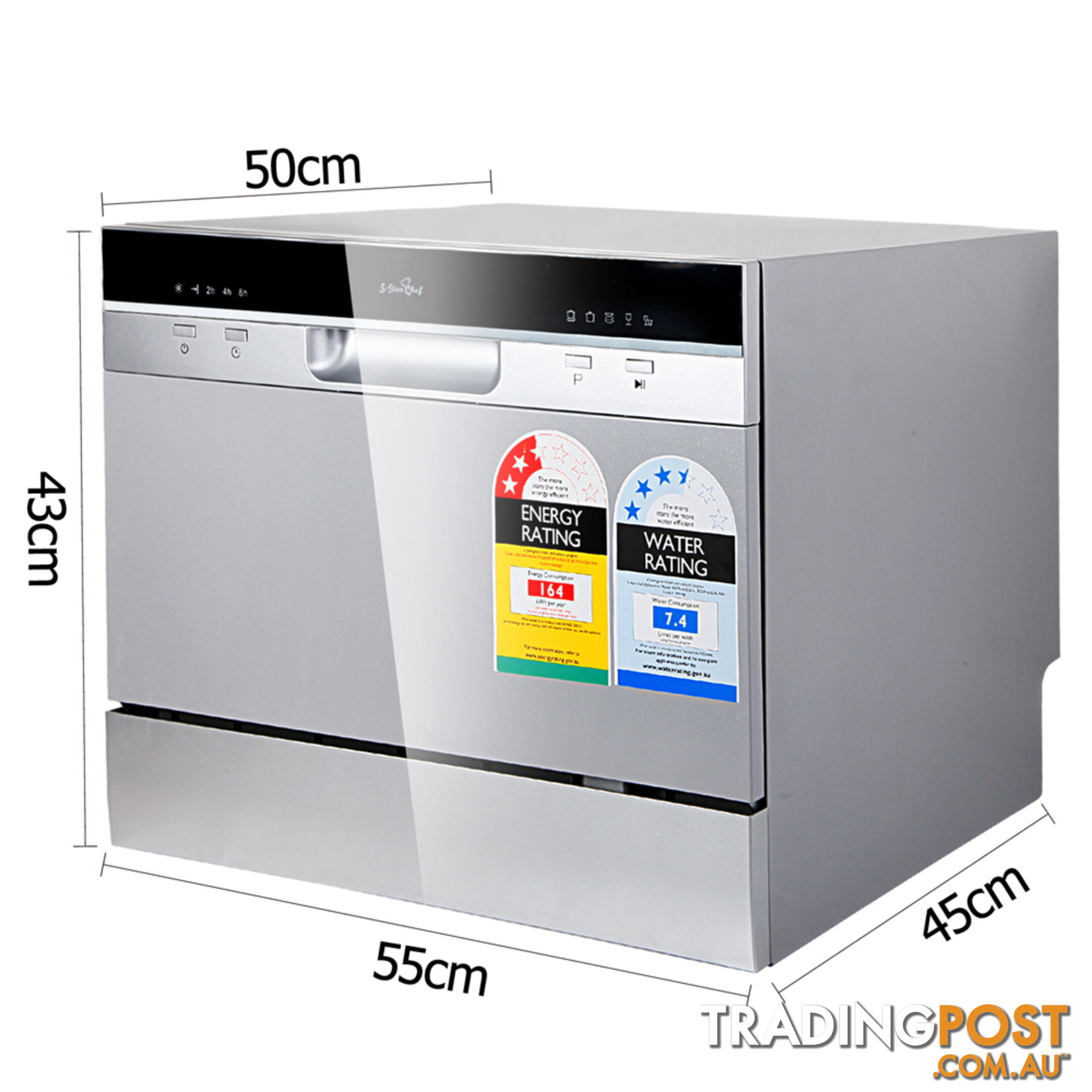 5 Star Chef Electric Benchtop Dishwasher Silver