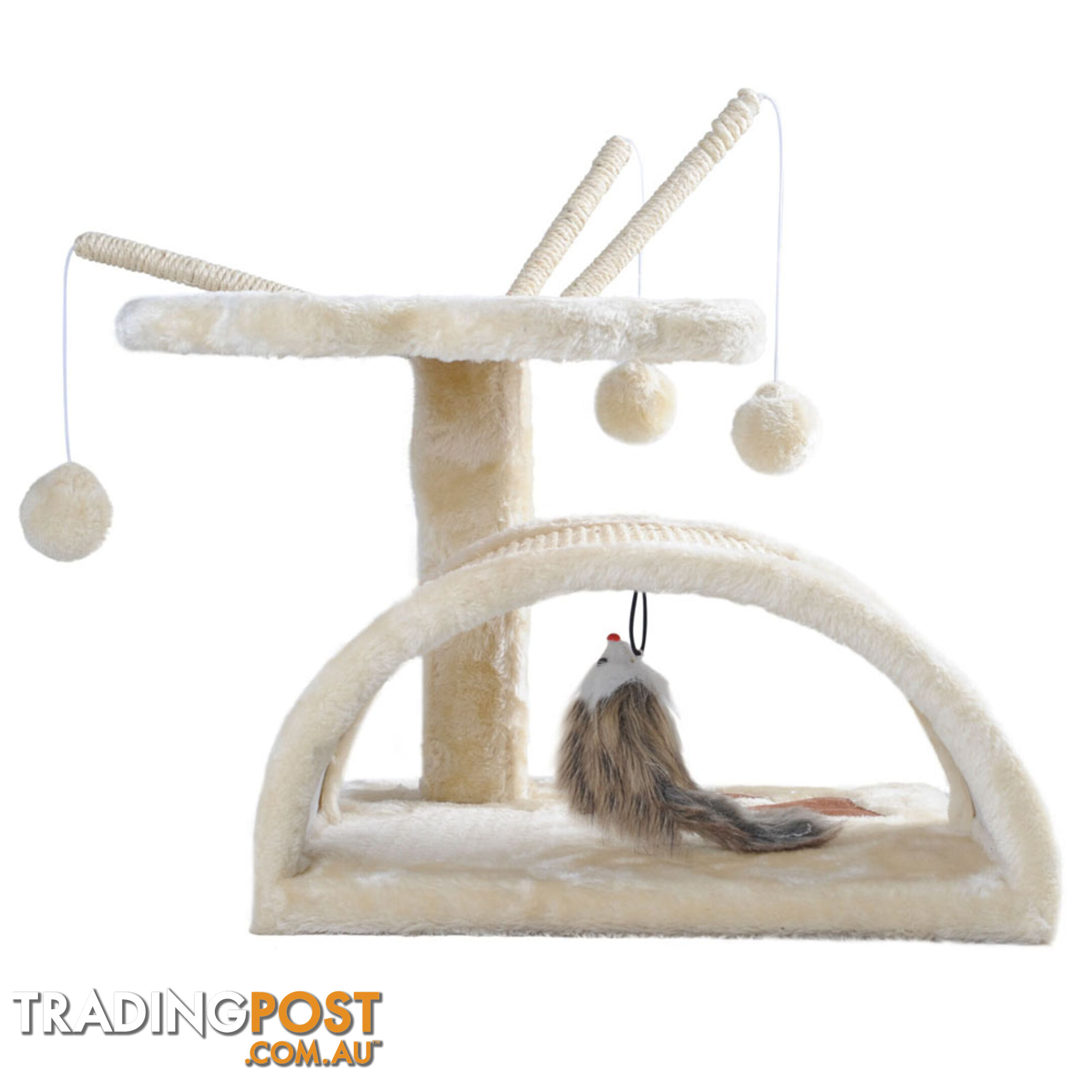 Cat Scratching Poles Post Furniture Tree House Beige