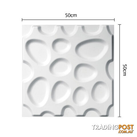 12 Pcs 3D Pebble Design Wall Panel