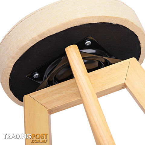 Set of 2 Fabric Swivel Seat Bar Stools - Beige - photo 4 of 9