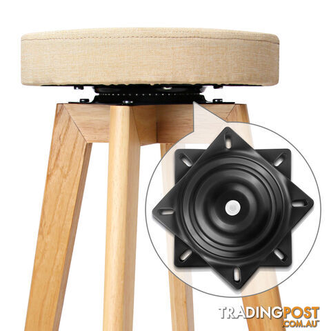 Set of 2 Fabric Swivel Seat Bar Stools - Beige - photo 3 of 9