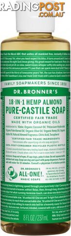 Dr Bronner's Pure Castile Liquid Soap Almond 237ml - Dr Bronner's - 018787771082