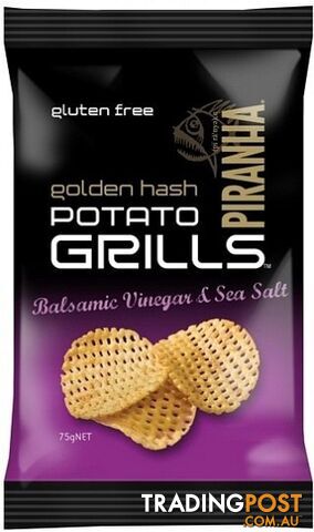 Piranha Potato Grills Balsamic Vinegar & Sea Salt 12x75g - Piranha - 9311796598321