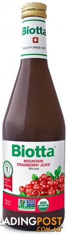 Biotta Wild Mountain Cranberry Juice 500ml - Biotta Juices - 7618500940066