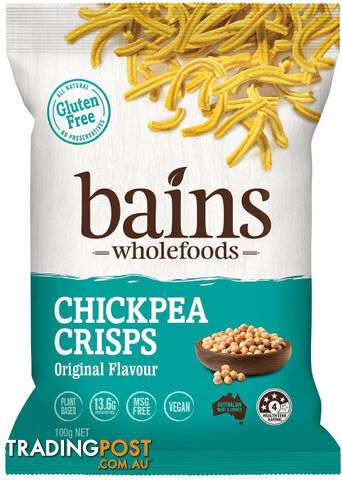 Bains Wholefoods Chickpea Crisps Original  100g - Bains Wholefoods - 9328598001027
