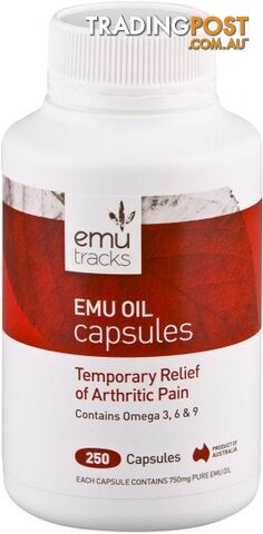 Emu Tracks Emu Oil 750mg 250 Capsules - Emu Tracks - 9334738000027