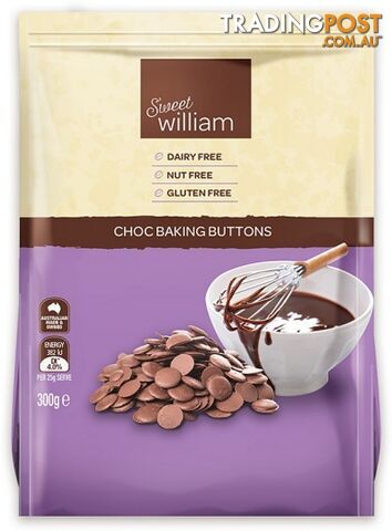 Sweet William Vegan Mylk Chocolate Buttons 300g - Sweet William - 9311259423078