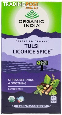 Organic India Tulsi Licorice Spice Tea 25Teabags - Organic India - 801541500093
