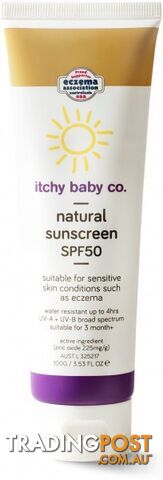 Itchy Baby Co Natural Sunscreen SPF50 100g Tube - Itchy Baby Co - 9346630099924