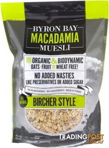 Byron Bay Macadamia Muesli Bircher Style 900g - Byron Bay Macadamia Muesli -...
