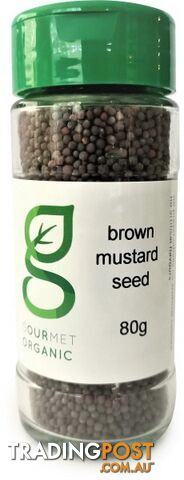 Gourmet Organic Brown Mustard Seeds Shaker 80g - Gourmet Organic Herbs -...