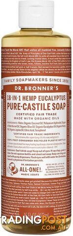 Dr Bronner's Pure Castile Liquid Soap Eucalyptus 473ml - Dr Bronner's - 018787763162
