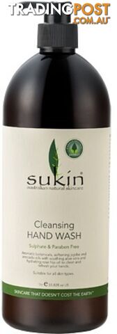Sukin Cleansing Hand Wash pump 1 Litre - Sukin Naturals - 9327693000218