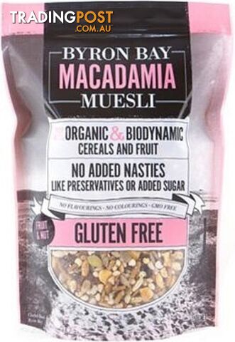 Byron Bay Macadamia Muesli Gluten Free Fruit & Nut 700g - Byron Bay Macadamia Muesli - 793618289010