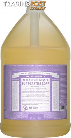 Dr Bronner's Pure Castile Liquid Soap Lavender 3.78L - Dr Bronner's - 018787764657