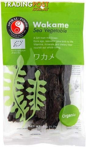 Spiral Organic Wakame Sea Vegetable  50g - Spiral Foods - 9312336015162