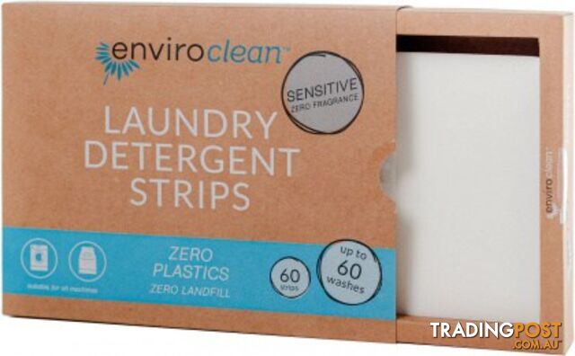 Enviro Clean Laundry Detergent Strips Sensitive Box 60Strips - Enviro Care - 9325937010290