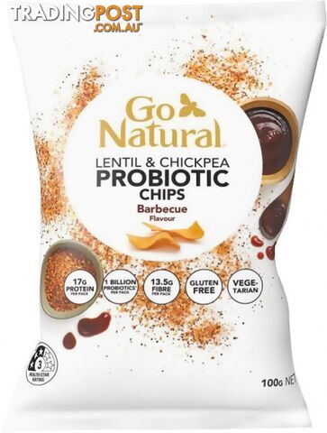 Go Natural HiProtein Veggie Chips Barbecue Flavour 100g - Go Natural - 9310846501380