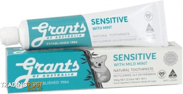 Grants Natural Toothpaste Sensitive 100g - Grants - 9312812001900