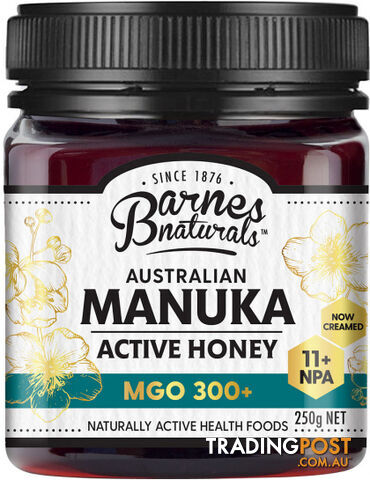 Barnes Naturals Australian Active Manuka Honey MGO 300+ 250g - Barnes Naturals - 9300677009995