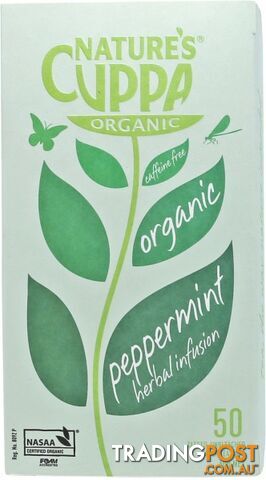 Natures Cuppa Organic Peppermint 50 Teabags - Nature's Cuppa - 9311367000505
