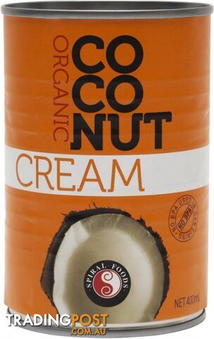 Spiral Organic Coconut Cream 400ml - Spiral Foods - 9312336270011