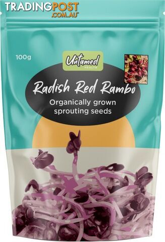 Untamed Radish Red Rambo  Earth-Friendly Sprouting Seeds  100g - Untamed Health - 9325307000579