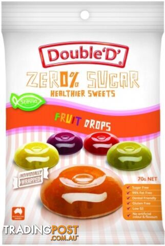 Double D Sugar Free Fruit Drops 70g - Double D - 9324956000657