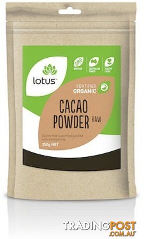 Lotus Organic Cacao Powder Raw  250g - Lotus - 9317127006589