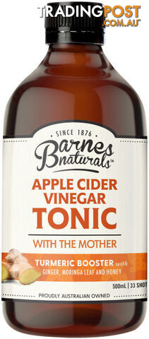 Barnes Naturals Apple Cider Vinegar Turmeric Boost Tonic 500ml - Barnes Naturals - 9300677009766