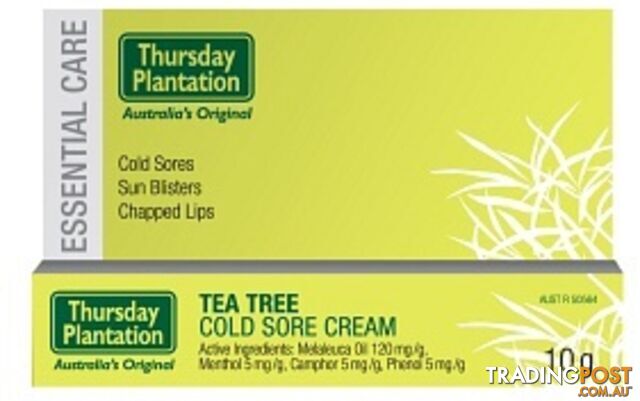 Thursday Plantation Tea Tree Cold Sore Cream 10gm - Thursday Plantation - 717554020094