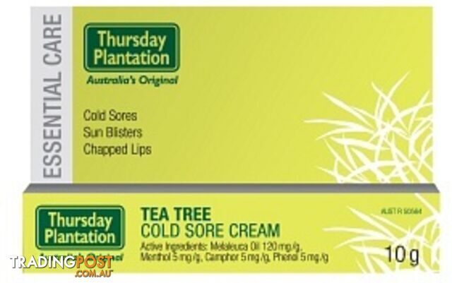 Thursday Plantation Tea Tree Cold Sore Cream 10gm - Thursday Plantation - 717554020094
