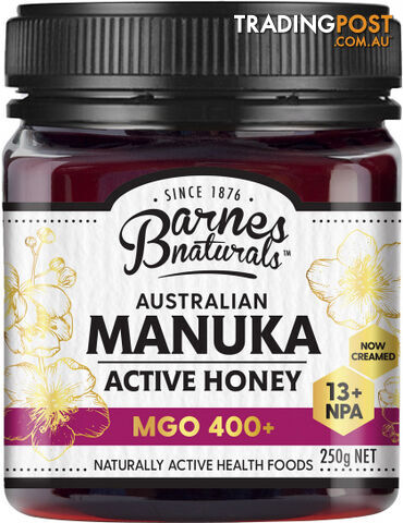 Barnes Naturals Australian Active Manuka Honey MGO 400+ 250g - Barnes Naturals - 9300677010014