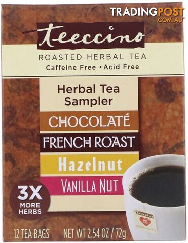 Teeccino Classic Roasted Herbal Tea Sampler Box 12 Teabags 72g - Teeccino...