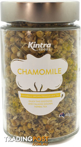 Kintra Foods Loose Leaf Chamomile Tea Glass Jar 40g - Kintra Foods - 9341709000832