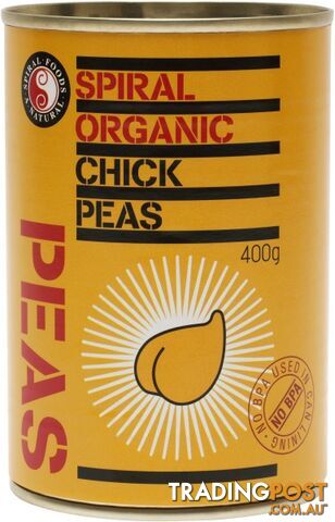Spiral Organic Chickpeas  400g - Spiral Foods - 9312336740507