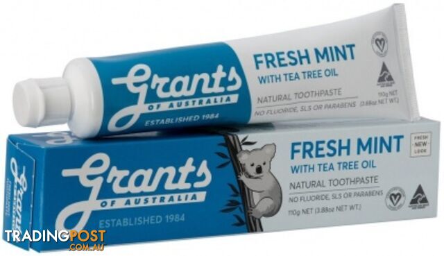 Grants Natural Toothpaste Fresh Mint 110g - Grants - 9312812000408