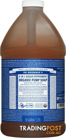 Dr Bronner's Organic Pump Soap Peppermint 1.89L - Dr Bronner's - 018787765647