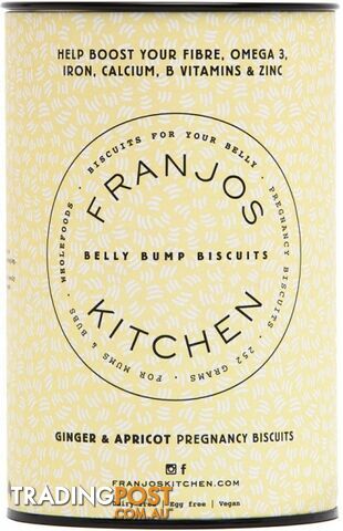 Franjo's Kitchen Ginger & Apricot Belly Bump Pregnancy Biscuits 252g - Franjos...