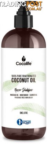 Cocolife Fractionated Liquid Coconut Oil (Topical Use Only) 1Ltr - Cocolife - 9350845000576