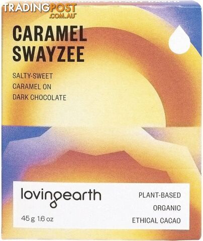 Loving Earth Caramel Swayzee Dark Chocolate 11x45g - Loving Earth - 9339709006176