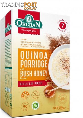 Orgran Quinoa Porridge Honey (7x30g Sachets) 210g - Orgran - 720516025594