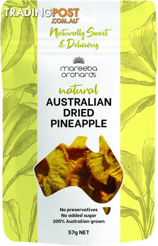 Mareeba Orchards Natural Australian Dried Pineapple 57g - Mareeba Orchards - 9369998233922